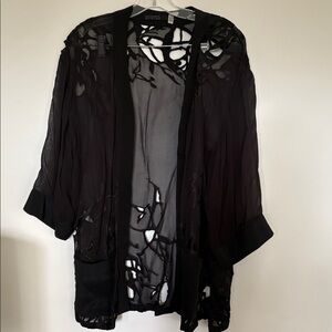All Saints Black Sheer kimono jacket